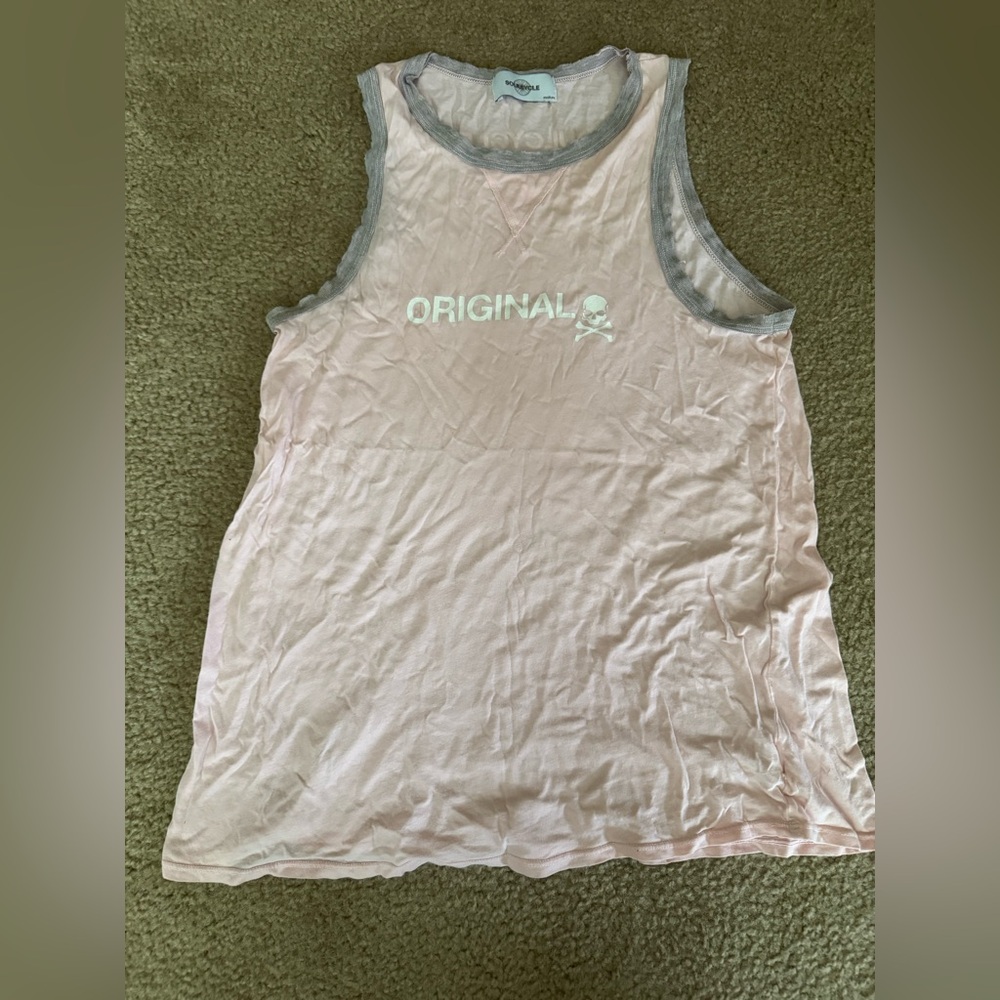 SoulCycle ORIGINAL Light Pink Tank Top with Gray Trim